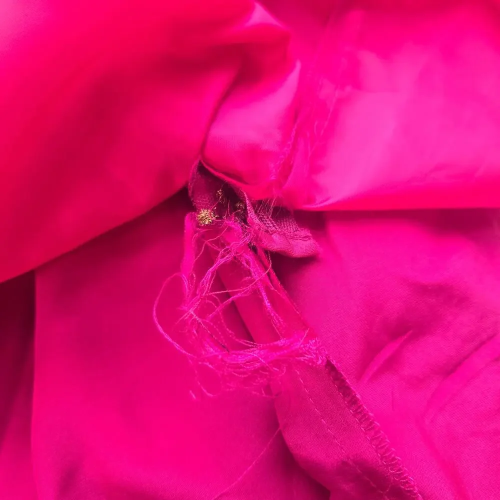 Vintage Y2K Babydoll Party Dress Embroidered Tulle Glam Prom Women Magenta 6 - Picture 14 of 15